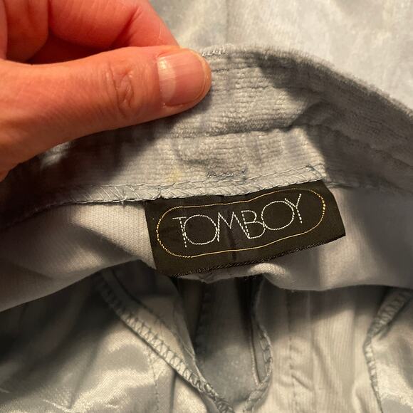 Vintage NOS Tomboy Corduroy High Waist Pants Womens 7 25 Blue 60s 70s Western - Picture 5 of 13